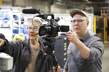 photo of julia reichert and steve bognar filming american factory