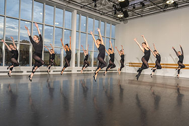 photo of a dance students performing