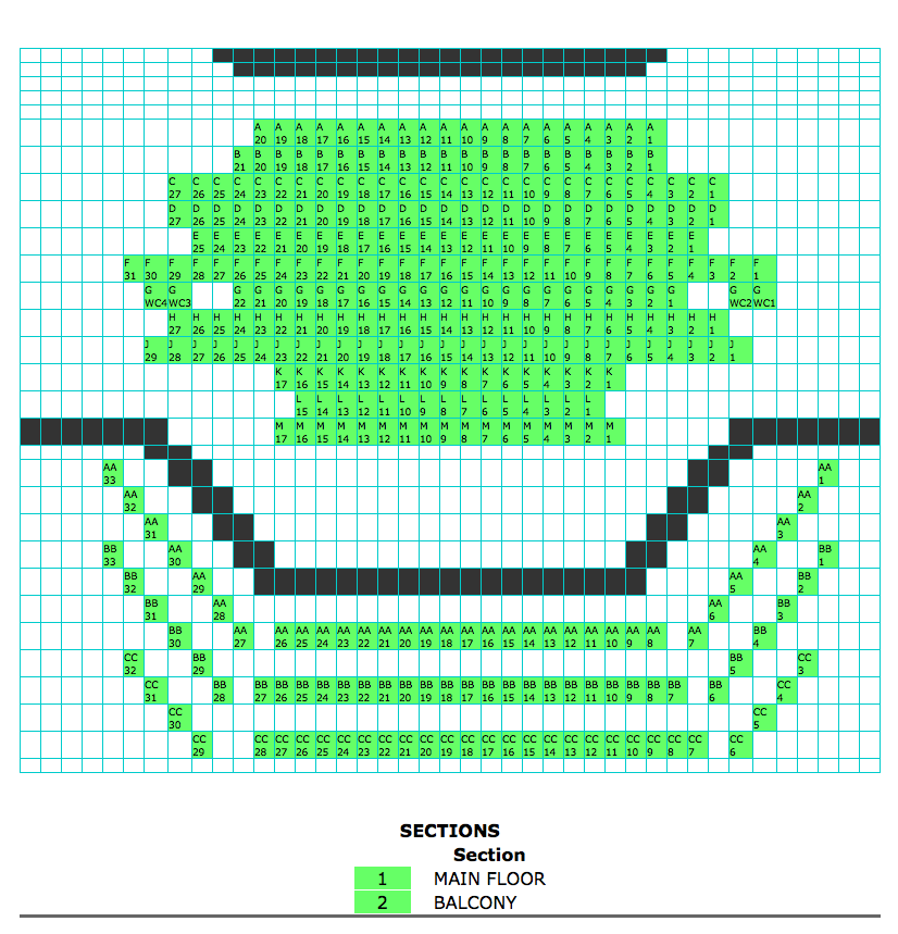 Wright Center Seating Chart