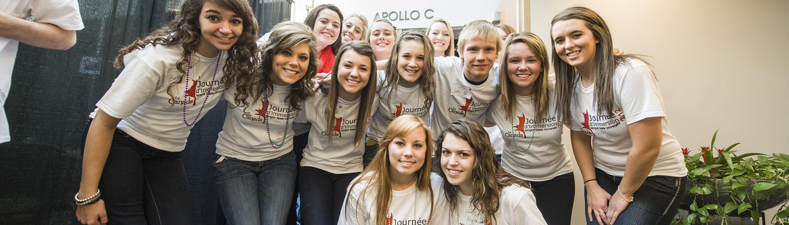 photo of students at a french immersion day at wright state