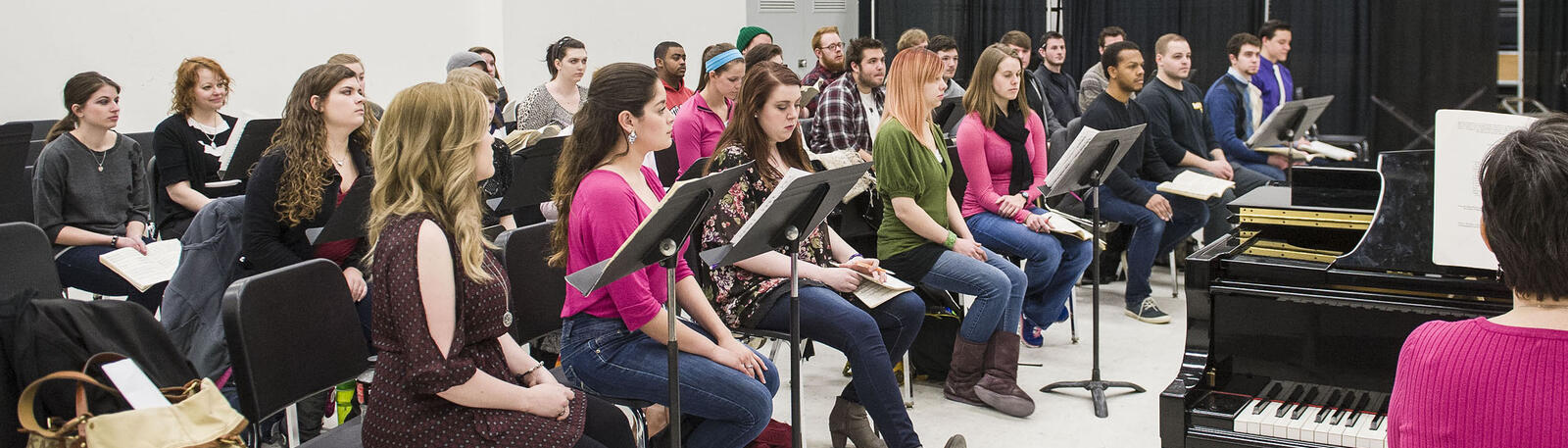 photo of students in a music class at wright state