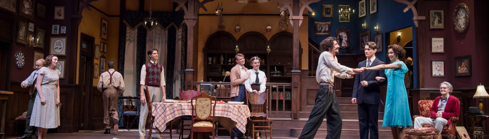 photo of theatre students at wright state in a production of you can't take it with you