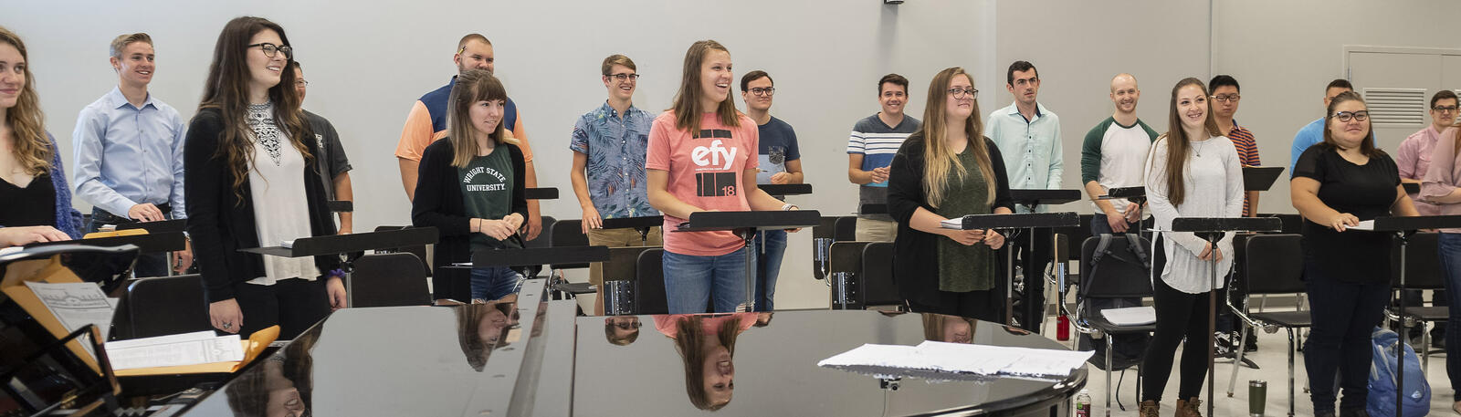 photo of students in a music class at wright state