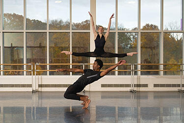 photo of a dance students performing